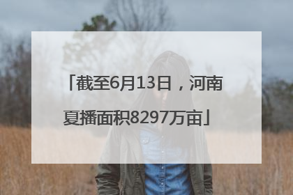 截至6月13日，河南夏播面积8297万亩