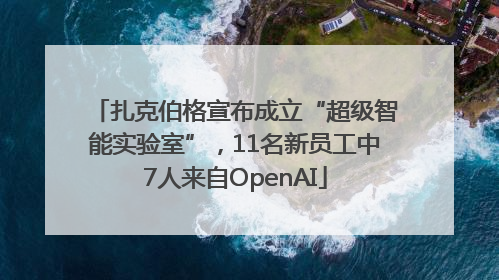 扎克伯格宣布成立“超级智能实验室”，11名新员工中7人来自OpenAI