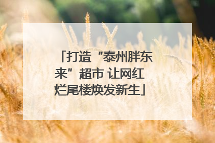 打造“泰州胖东来”超市 让网红烂尾楼焕发新生