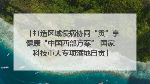 打造区域慢病协同“贡”享健康“中国西部方案” 国家科技重大专项落地自贡