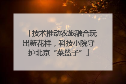 技术推动农旅融合玩出新花样，科技小院守护北京“菜篮子”