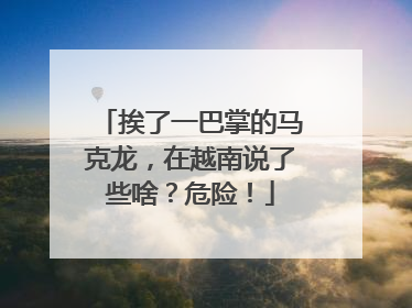 挨了一巴掌的马克龙，在越南说了些啥？危险！