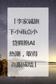 李家诚旗下小雨点小贷拥抱AI热潮，取得亮眼成绩
