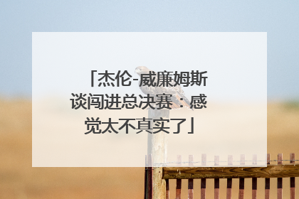 杰伦-威廉姆斯谈闯进总决赛：感觉太不真实了