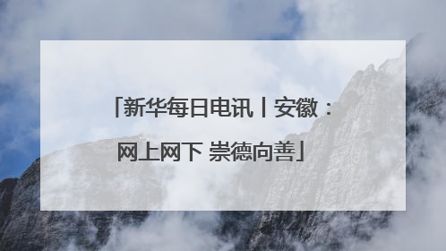 新华每日电讯丨安徽：网上网下 崇德向善