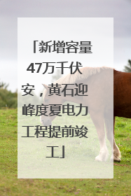 新增容量47万千伏安，黄石迎峰度夏电力工程提前竣工