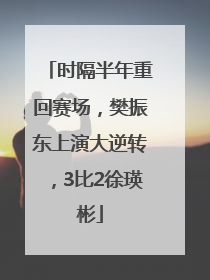时隔半年重回赛场，樊振东上演大逆转，3比2徐瑛彬
