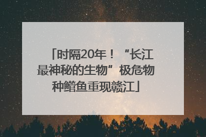 时隔20年！“长江最神秘的生物”极危物种鳤鱼重现赣江
