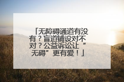 无障碍通道有没有？盲道铺设对不对？公益诉讼让“无碍”更有爱！