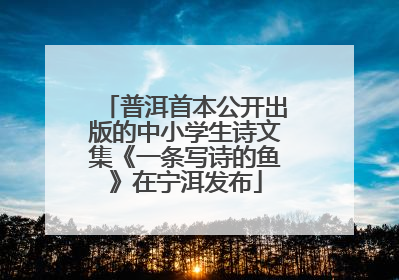 普洱首本公开出版的中小学生诗文集《一条写诗的鱼》在宁洱发布