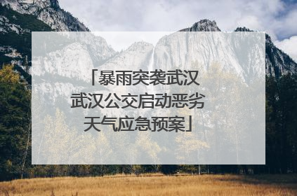 暴雨突袭武汉 武汉公交启动恶劣天气应急预案
