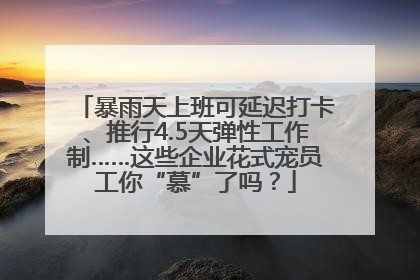 暴雨天上班可延迟打卡、推行4.5天弹性工作制……这些企业花式宠员工你“慕”了吗？