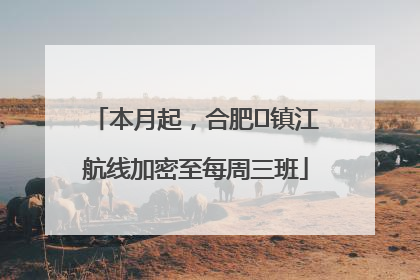 本月起，合肥⇋镇江航线加密至每周三班