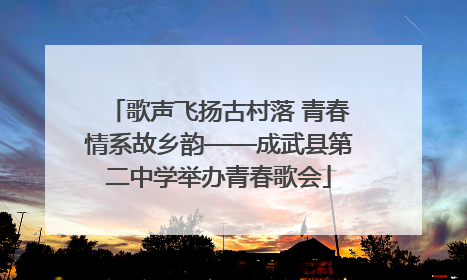 歌声飞扬古村落 青春情系故乡韵——成武县第二中学举办青春歌会