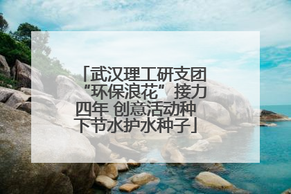 武汉理工研支团“环保浪花”接力四年 创意活动种下节水护水种子