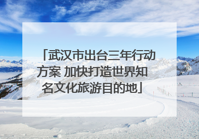 武汉市出台三年行动方案 加快打造世界知名文化旅游目的地