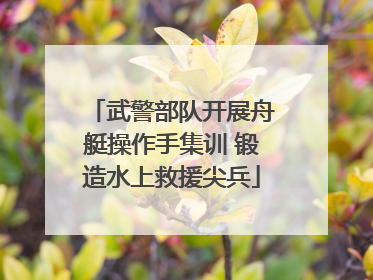 武警部队开展舟艇操作手集训 锻造水上救援尖兵
