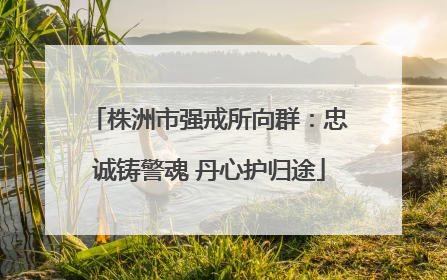 株洲市强戒所向群：忠诚铸警魂 丹心护归途