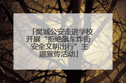 樊城公安走进学校开展“拒绝飙车炸街 安全文明出行”主题宣传活动