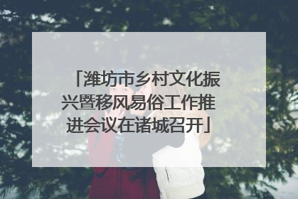 潍坊市乡村文化振兴暨移风易俗工作推进会议在诸城召开