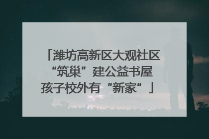 潍坊高新区大观社区“筑巢”建公益书屋 孩子校外有“新家”