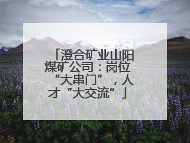 澄合矿业山阳煤矿公司：岗位“大串门”，人才“大交流”