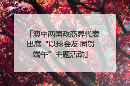 澳中两国政商界代表出席“以球会友·同贺端午”主题活动