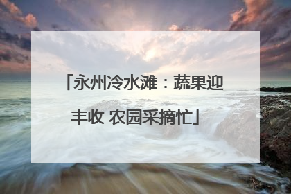 永州冷水滩：蔬果迎丰收 农园采摘忙
