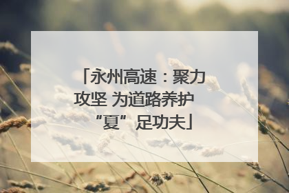 永州高速：聚力攻坚 为道路养护“夏”足功夫