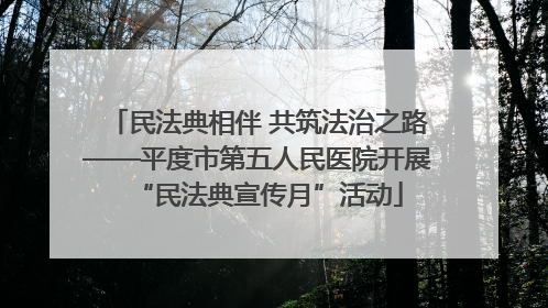 民法典相伴 共筑法治之路——平度市第五人民医院开展“民法典宣传月”活动