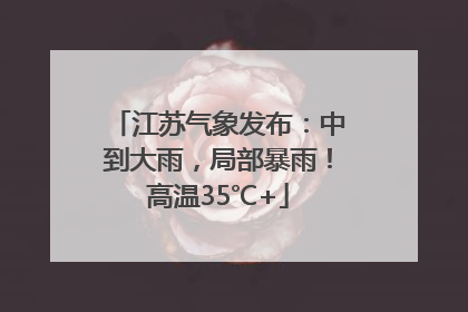 江苏气象发布：中到大雨，局部暴雨！高温35℃+