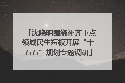 沈晓明围绕补齐重点领域民生短板开展“十五五”规划专题调研