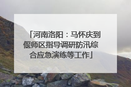 河南洛阳：马怀庆到偃师区指导调研防汛综合应急演练等工作