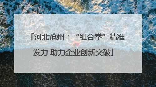 河北沧州：“组合拳”精准发力 助力企业创新突破