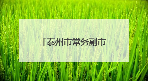 泰州市常务副市长沈峻峰，拟推荐提名为市长人选
