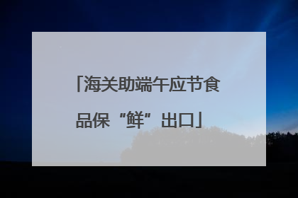海关助端午应节食品保“鲜”出口