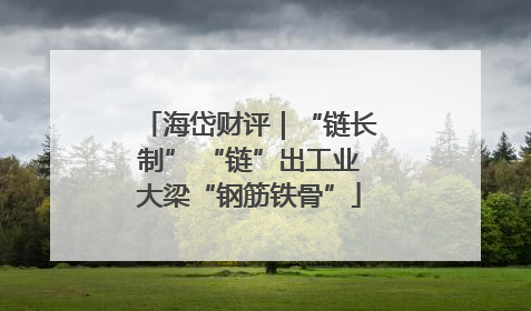 海岱财评｜“链长制” “链”出工业大梁“钢筋铁骨”