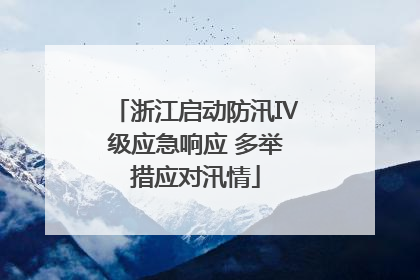 浙江启动防汛Ⅳ级应急响应 多举措应对汛情
