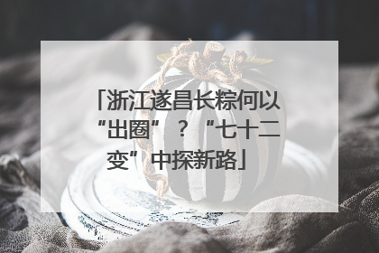 浙江遂昌长粽何以“出圈”？“七十二变”中探新路
