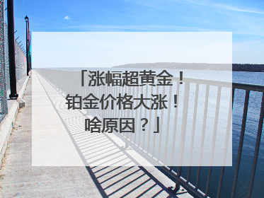 涨幅超黄金！铂金价格大涨！啥原因？