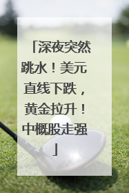 深夜突然跳水！美元直线下跌，黄金拉升！中概股走强