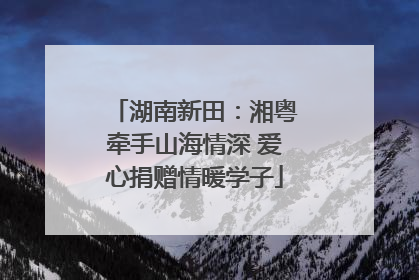 湖南新田：湘粤牵手山海情深 爱心捐赠情暖学子