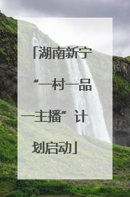 湖南新宁“一村一品一主播”计划启动