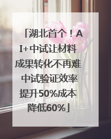 湖北首个！AI+中试让材料成果转化不再难 中试验证效率提升50%成本降低60%