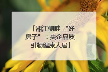 湘江侧畔 “好房子”：央企品质引领健康人居