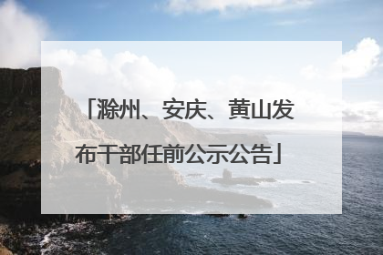 滁州、安庆、黄山发布干部任前公示公告