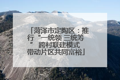 菏泽市定陶区：推行“一统领 三统筹” 跨村联建模式 带动片区共同富裕