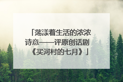 荡漾着生活的浓浓诗意——评原创话剧《买河村的七月》