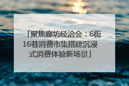 聚焦廊坊经洽会：6街16巷消费市集搭建沉浸式消费体验新场景