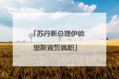 苏丹新总理伊德里斯宣誓就职